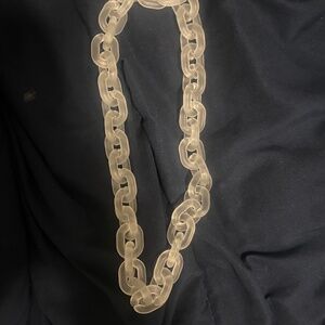 Matte Clear White Oval Acrylic Chunky Chain Links